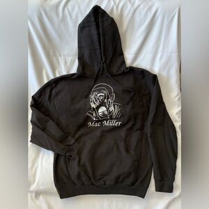 Rare Mac Miller Covered Face Black Hoodie Sweatshirt Hip Hop